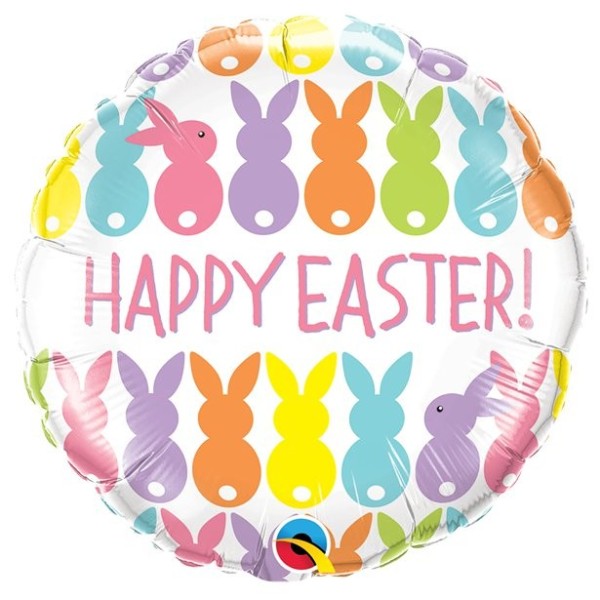 Bunter Häschen Oster Folienballon 45cm