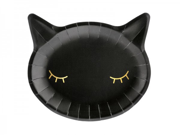 6 Boo Town Katzen Pappteller 22 x 20cm