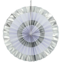 Vorschau: 3 Papierrosetten Mint und Silber