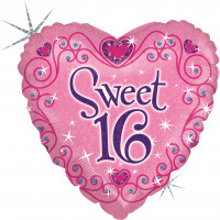 Diamond Sweet 16 Herzballon 45cm