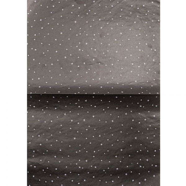 Paper Patch Papierbogen Sterne schwarz 30x42cm