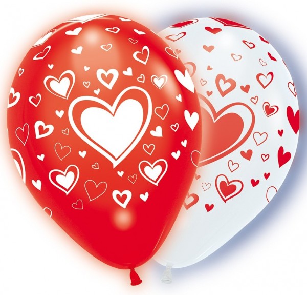 4 LED Luftballons Schätzelein 23cm