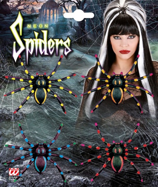 4 Bunte Neon Spinnen Webstars 3