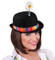 Förhandsgranskning: Clowner bowler hatt med svart blomma