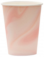 Vorschau: 8 Rosy Marmor Eco Pappbecher 250ml