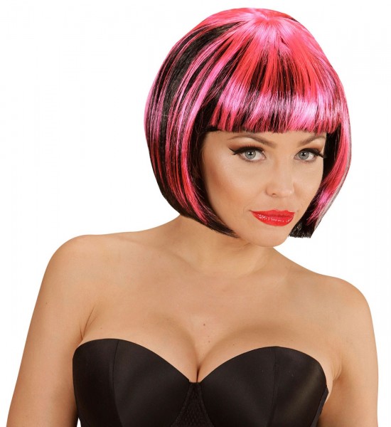 Qelly Perücke In Rosa Und Schwarz