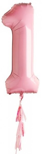 XXL 1. Geburtstag Folienballon Pastellrosa 1,02m