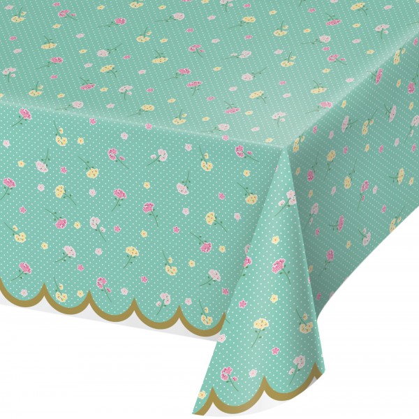 Florale Teeparty Tischdecke 2,59 x 1,37m