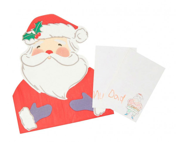 16 Santa Servietten mit Tischkarten