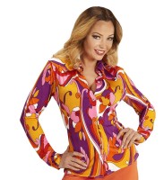 70er Jahre Flower Power Damenbluse