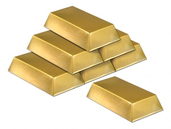 Authentische Goldbarren Im 6er Set 10x19cm