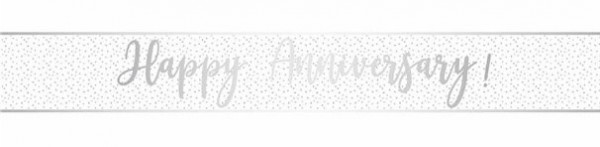 Happy Anniversary Folien Banner silber 2,7m