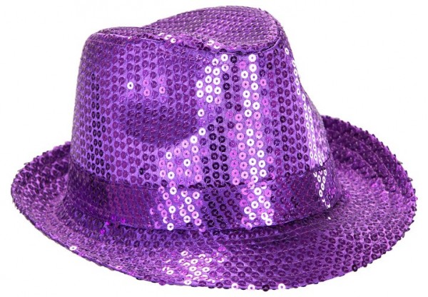 Disco Glamour Paillettenhut In Lila