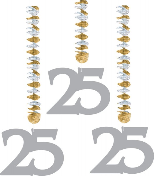 3 Spiralhänger silberne 25