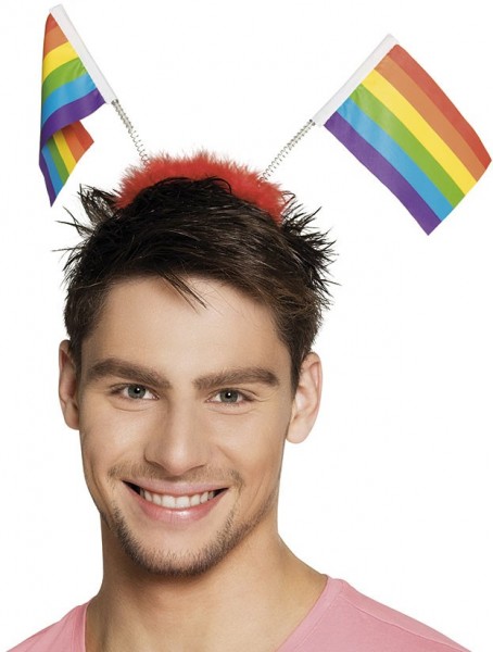 Party Haarreif Mit Regenbogen Fähnchen