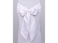 1 Satin Schleifenband für Stühle weiß 15cm x 2,75m