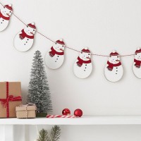 Santas Cottage Schneemann Girlande 2m