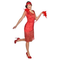Rotes Flapper Damenkostüm Diana