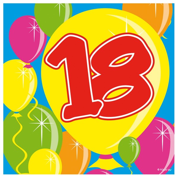 20 Spectacular 18th Birthday Servietten 25cm
