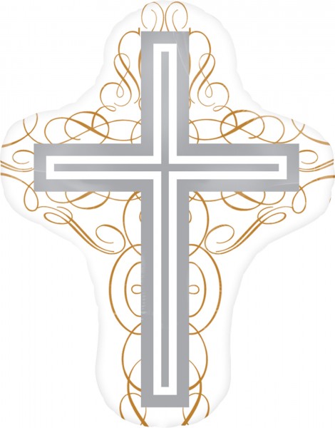 Folienballon Golden Cross 71 x 58cm
