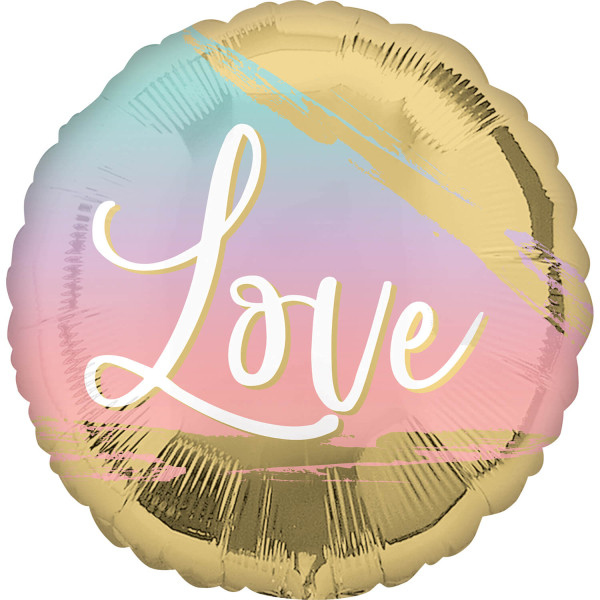 Pastell-goldener Love Folienballon 45cm