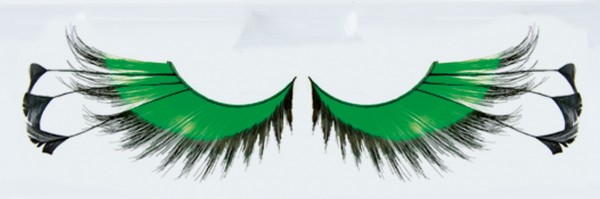 Grüne Federpuschel Wimpern