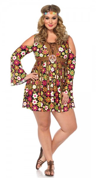 Flower Power Mädchen Plus Size Kostüm 4
