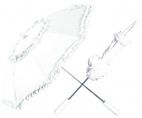 Historischer Regenschirm mit Rüschen 72 cm