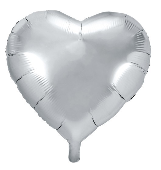 Herzilein Folienballon silber 45cm