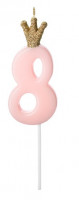 Birthday Queen Zahl 8 Tortenkerze 9,5cm