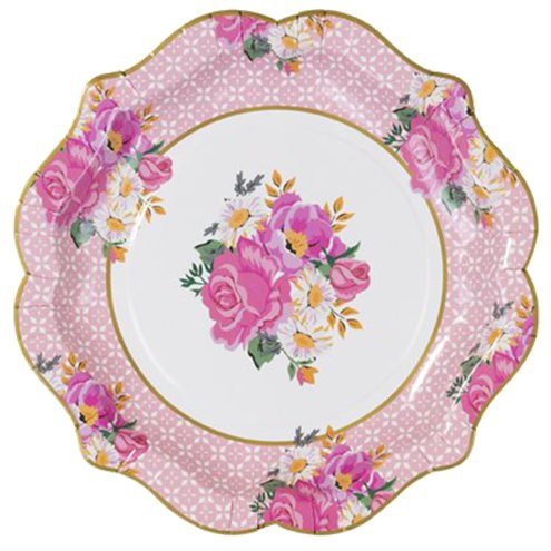 12 Vintage Pappteller in drei Designs 20cm 4