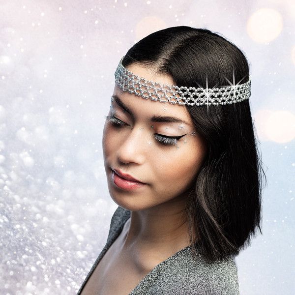 Silbrige Glitzer Klebewimpern 3