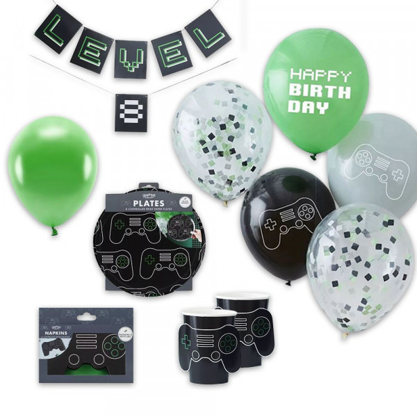 Gamer Party Birthday Partypaket 48-teilig