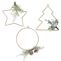 3 Weihnachtsanhänger mit Grün