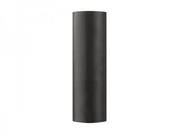 Satin Tischläufer Schwarz 16cm x 9m 2
