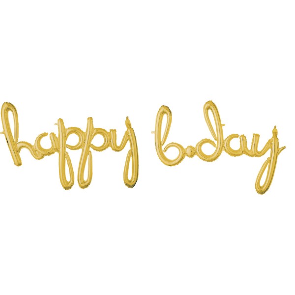 Goldener Happy B-Day Schriftug 88cm