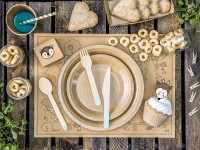 Holzbesteck Woody hellblau 18-teilig