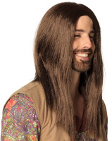 Braune Hippie Langhaarperücke Fred