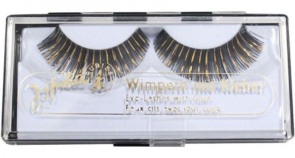 Fake Wimpern Gold-Schwarz