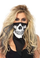 Schwarz-Weiße Totenkopf Bandana Maske