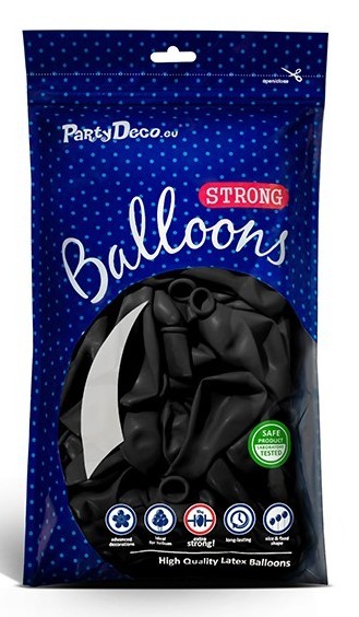 10 Partystar Luftballons schwarz 30cm 2