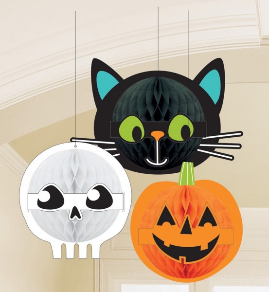 3 Halloween Freunde Wabenbälle