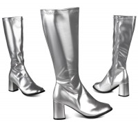 Silberne Caroline Absatz Stiefel