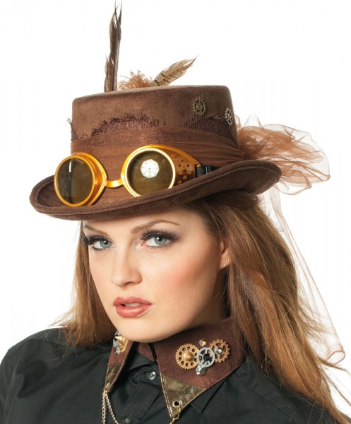Brauner Konstantina Steampunk Zylinder