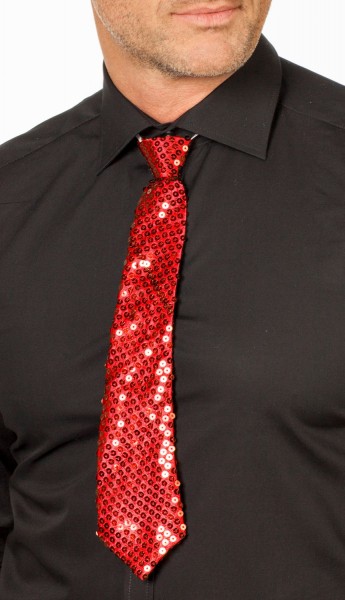 Glitzernde Paillettenkrawatte Rot