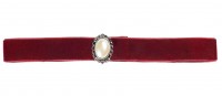 Bordeauxfarbenes Samthalsband