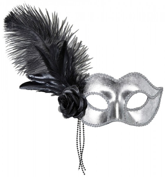 Extravagante Augenmaske Ginella Silber