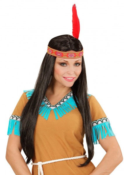 Ayala Indianerfrau Perücke Mit Feder