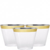 6 Becher mit Goldverzierung 256ml