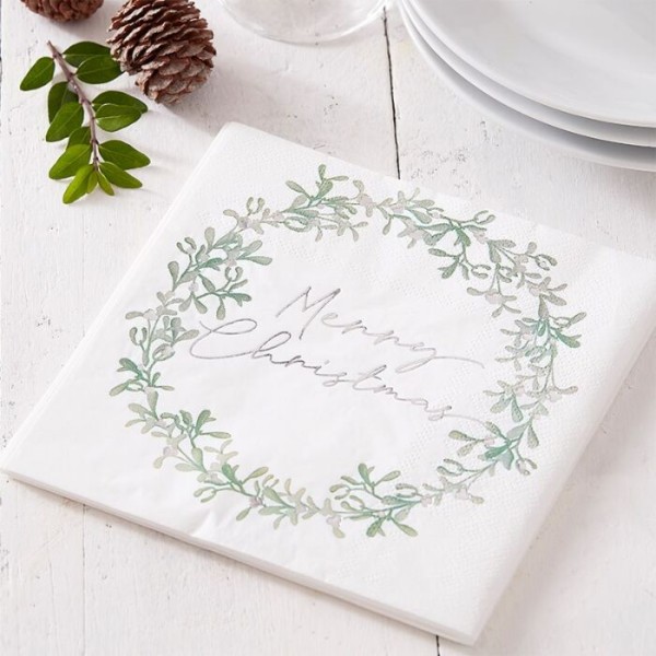 16 Winterdorf Merry Christmas Servietten 34cm
